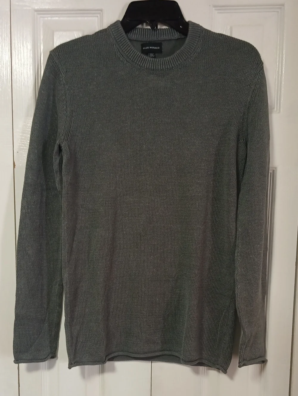 Club Monaco Women's Crewneck Sweater — Slate Green Knit